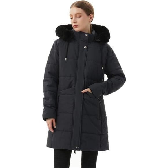 Women's Winter Puffer Coat Jacket Waterproof Charcoal - Picture 3 of 6